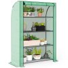Outsunny 4 Tier Mini Greenhouse with Reinforced PE Cover, Portable Indoor Outdoor Green House with Roll-up Door and Wire Shelves, 170H x 120W x 50Dcm, Green