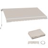 Outsunny Awning Replacement Canopy, Water Resistant UPF 50+ Sun Shade Cover for 3 x 2.5 m Garden Awning (Fabric Only), Cream White
