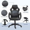 Vinsetto Gaming Chair Faux Leather Swivel Computer Racing Gamer Desk Chair for Home Office with Wheels, Gray
