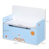 ZONEKIZ 2 in 1 Wooden Toy Box, Kids Storage Bench, Toy Chest with Safety Rod - Blue