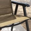 Outsunny Set of 4 Folding Garden Chairs, Metal Frame Garden Chairs Outdoor Patio Park Dining Seat with Breathable Mesh Seat, Light Brown