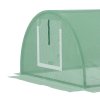 Outsunny PE Mini Greenhouse, 3 M Portable Tunnel Green House with 5 Mesh Windows, Green Grow House Steel Frame for Indoor and Outdoor, Green