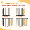 PawHut Dog Gate Wide Stair Gate w/ Door Pressure Fit Pets Barrier for Doorway, Hallway, 76H x 75-115W cm - Black