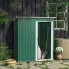 Outsunny 5 x 3ft Garden Storage Shed with Sliding Door and Sloped Roof, Lean to Outdoor Equipment Tool Shed for Garden, Green