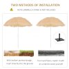 Outsunny 1.6m Garden Hawaii Parasol, Patio Beach Sun Umbrella Sunshade Hawaiian Folding Tilting Crank Parasol (Wheat)