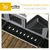PawHut Large Rabbit Hutch Outdoor, 2-Tier Guinea Pig Hutch, Wooden Bunny Run, Small Animal House with Double Side Run Boxes, No-leak Plastic Tray, Ramp, 230 x 53 x 93.5cm, Light Grey