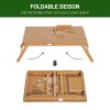 HOMCOM Portable Laptop Desk Notebook Tray PC Bed Table with Drawer Adjustable & Foldable (55L x 35W x 22-32.5H (cm))