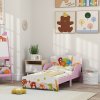 AIYAPLAY Toddler Bed, Cute Animal-Themed Kids Bed Frame with Safety Rails, Kids Bedroom Furniture, 143 x 77 x 60cm, Pink