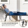 Outsunny Folding Sun Lounger with Side Table, 5-Level Adjustable Reclining Sun Lounger Chair, Portable Garden Recliner Sunbed with Side Pocket, Head Pillow for Patio, Beach, Beige