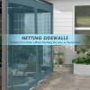 Outsunny 3 x 3 m Pergola with Retractable Roof Canopy and Netting Sidewalls, Aluminium Frame Garden Gazebo Outdoor Sun Shade Shelter for Grill, Patio, Deck, Dark Grey