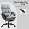 HOMCOM Executive Office Chair with Footrest, PU Leather High Back Desk Chair with Lumbar Support, Swivel Computer Chair with Adjustable Height and Padding Armrests, Grey