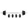 HOMCOM 65kg Adjustable Barbell Weights Set, 2-in-1 Dumbbells and Barbell Set with Knurled Bar, Free Weights Training Equipment, for Home Gym, Exercise