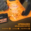 Outsunny Cordless Hedge Trimmer, Electric Hedge Cutter with 51cm Blade, Brushless Motor and 2 x 4.0Ah Batteries for Branches, Shrubs, Twigs, Orange