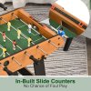 HOMCOM Folding Football Gaming Table Mini Foosball Soccer Table for Family Fun Indoor Play Sports