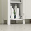 kleankin Slim Bathroom Storage Unit with Open Shelf, Bathroom Storage Cabinet with Adjustable Shelf, 32 x 30 x 80 cm, White