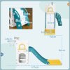 AIYAPLAY Kids Slide, 4 in 1 Toddler Slide with Basketball Hoop, Climber, Telescope, Storage Basket, Indoor Slide for 1-3 Years, Yellow