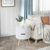 HOMCOM 3-Tier Coffee Table, Round End Table with 2 Hidden Compartments and Detachable Tray, Side Table with Storage for Living Room