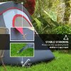 Outsunny 5-6 Man Dome Camping Tent Hiking Shelter UV Protection 3000mm Water Resistant Tunnel Tent - Grey