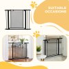 PawHut Pressure Fit Safety Gate for Doorways and Staircases, Dog Gate w/ Auto Closing Door, Pet Barrier for Hallways w/ Double Locking, Openings 75-103CM - Black