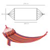 Outsunny Cotton Hammock Soft Portable Swing Sleeping w/ Headrest & Side Pocket Deluxe Swing Chair for Beach, Yard, Bedroom, Patio, Porch, Indoor, Outdoor 270 x 80 cm