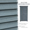 Outsunny Small Shed, Wooden Garden Storage Shed, 3 Shelves Outdoor Tool Shed Cabinet with Asphalt Roof and Shutter Doors, 87cm x 47cm x 160cm, Grey