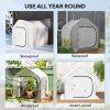 Outsunny Mini Pop Up Greenhouse with Reinforced PE Cover, Foldable Small Greenhouse with Zipper Door for Indoor Outdoor, 150 x 148 x 148 cm, White