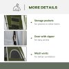 Outsunny 2 Room Camping Tent, Family Tent 4-8 Person with Large Mesh Windows, Easy Set Up for Backpacking Hiking Outdoor, Green