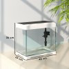 PawHut 27L Fish Tank, Glass Aquarium with Filter System, LED Light, Water Pump, Fish Tank Starter Kits for Betta, Goldfish, Shrimps, White