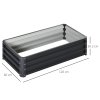 Outsunny 216L Rectangle Raised Garden Bed Box with Weatherized Steel Frame for Vegetables, Flowers and Herbs, 120 x 60 x 30.5cm, Grey