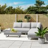 Outsunny 3 Pieces Rattan Garden Furniture Set, Wicker Garden Sofa Set with 3-Seater Sofa, Loveseat, Coffee Table, Side Table & Cushions, 5-Seater Outdoor Furniture Set, Light Grey