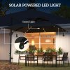 Outsunny 3.5x3 m Garden Cantilever Parasol with Solar LED Lights and Centre Light, UPF50+ Aluminium Patio Umbrella with 360 Rotation and Tilt, Hanging Sun Shade with Cross Base, Crank Handle, Black