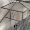Outsunny 6 x 2.5ft Polycarbonate Greenhouse, Walk-In Green House with Sliding Door, 5-Level Roof Vent, Rain Gutter, Garden Plants Grow House with Aluminium Frame and Foundation, Dark Grey