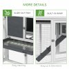 PawHut Large Chicken Coop with Run Garden Hen House Poultry Coops Cages with Nesting Box Wooden 204 x 85 x 93cm, Grey