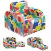 AIYAPLAY Kids Armchair, 2 in 1 Foldable Toddler Chair, Soft Snuggle Sponge Filled Recliner, for Bedroom Playroom Living Room, for Boys & Girls 18 Months to 3 Years - Multicoloured