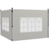 Outsunny Gazebo Side Panels with Window for 3x3(m) or 3x6m Gazebo Canopy, 2 Pack Sides Replacement, White
