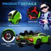 HOMCOM Lamborghini Aventador Licensed 12V Kids Electric Ride On Car Racing Car Toy with Parental Remote Control Battery-powered 2 Motors Music Lights for 3-8 Years Old Green