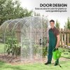 Outsunny 3 x 2 x 2m Polytunnel Greenhouse with 2 Hinged Door, Walk-in Grow House Tent with PE Cover and Galvanised Steel Frame, Clear