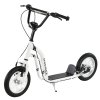 HOMCOM Kids Scooter, Teen Push Scooter with Big Wheels, 85-95cm Adjustable Handlebar Height, Dual Brakes, Scooter for Kids 5+ Years Old, White