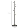 HOMCOM Coat Rack, Freestanding Coat Stand with 6 Hooks and Bamboo Frame for Entryway, Hallway, Bedroom, Living Room, Walnut