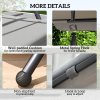 Outsunny Outdoor 2-in-1 Swing Chair Lounger 3 Seater Garden Swing Seat Bed Hammock Bed Convertible Tilt Canopy W/ Cushion, Light Grey