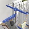 HOMCOM 3-Tier Clothes Airer, Stainless Steel Foldable Clothes Drying Rack with Wheels and Wings, Indoor and Outdoor, Easy Assembly, 142 x 55 x 152cm, Blue