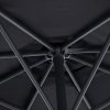 Outsunny 3(m) Garden Cantilever Parasol Patio Banana Hanging Umbrella Sun Shade with Crank and Tilt, 8 Ribs and Cross Base, Black