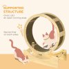 PawHut Cat Wheel for Indoor Cats, Cat Treadmill with Brake, Scratching Pads, Cat Exercise Wheel for Health - Oak Tone