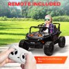 AIYAPLAY Kids Ride on Car, 12V Battery Powered Electric Truck with Remote Control, 4 Suspension Wheels, Horn, Lights, Music, USB, for Ages 3-5 Years, Black