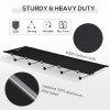 Outsunny Lightweight Camping Bed, Aluminium Portable Camp Cot Sleeping Bed w/ Strong Support 150kg and Carry Bag for Outdoor Overnighter Camping, Hiking, Travel, RV, Black