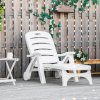 Outsunny Folding Sun Lounger with Wheels, 5-Position Adjustable Outdoor Deck Chair Furniture, Garden Beach Patio Pool Lounger Recliner Seat, White