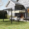 Outsunny 3 x 4m Pergola with Retractable Roof Canopy, Aluminium Frame Garden Gazebo Outdoor Sun Shade Shelter for Grill, Patio, Deck, Khaki