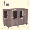 PawHut Dog Crate Furniture End Table, Pet Kennel for Extra Large Dogs with Magnetic Door Indoor Animal Cage, Purple, 114 x 60 x 82 cm