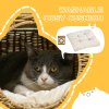 PawHut Wicker Cat House, Elevated Design Rattan Cat Bed Basket with Washable Soft Cushion, Door Hole, for Indoor Cats Kittens, Light Brown