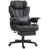 HOMCOM Office Chair, Ergonomic Desk Chair with Foot Rest, Lumbar Support, Reclining Function and Wide Seat, Height-Adjustable High Back Swivel Rolling for Home Office, Support up to 180 kg, Black